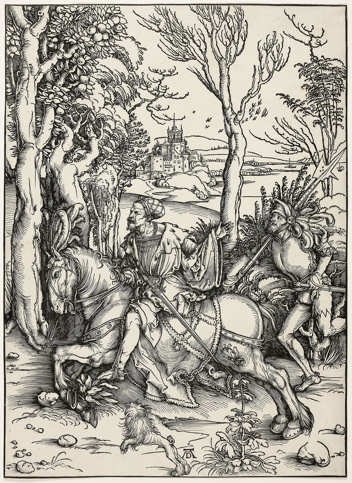 Knight and Landsknecht - Albrecht Dürer, Poster Print Wall Art