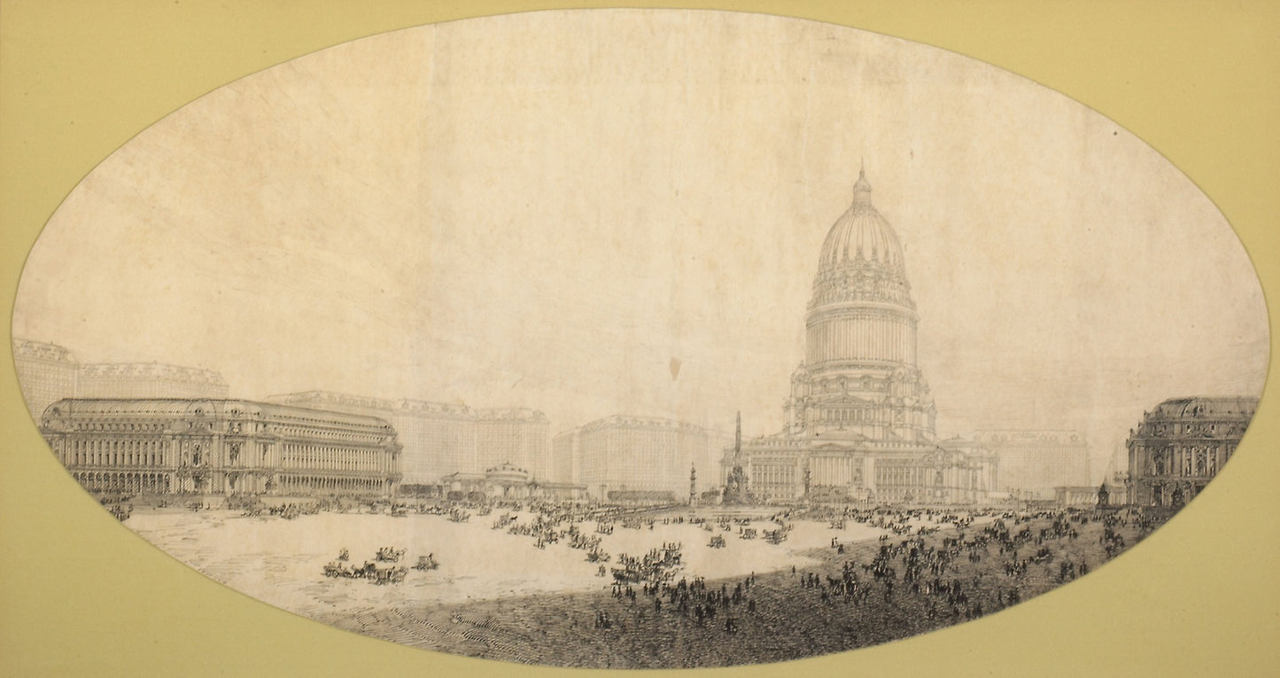 Proposed Civic Center Square, Plan of Chicago - Daniel Hudson Burnham, American, 1846-1912, Poster Print Wall Art