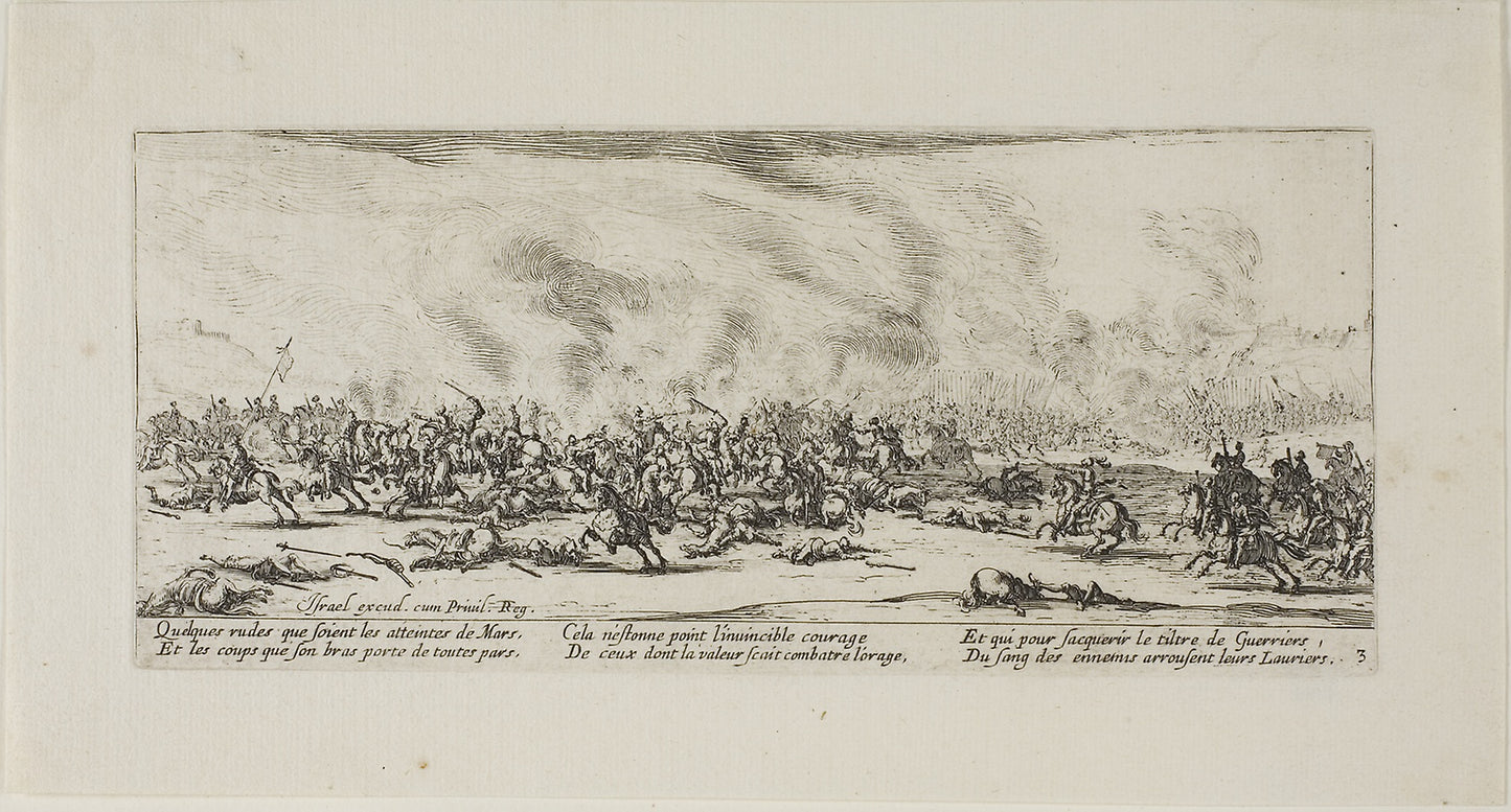 The Battle, plate three from The Miseries of War - Jacques Callot (French, 1592-1635), Poster Print Wall Art