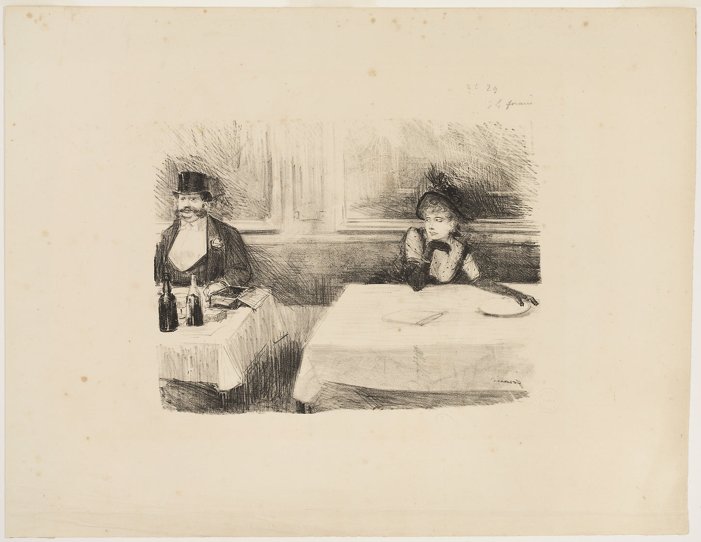 At the Restaurant - Jean Louis Forain, Poster Print Wall Art