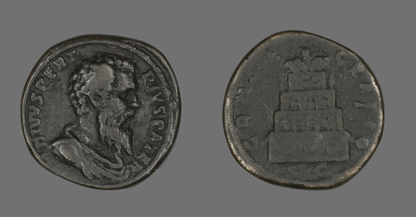Coin Portraying Emperor Pertinax - Roman, Poster Print Wall Art