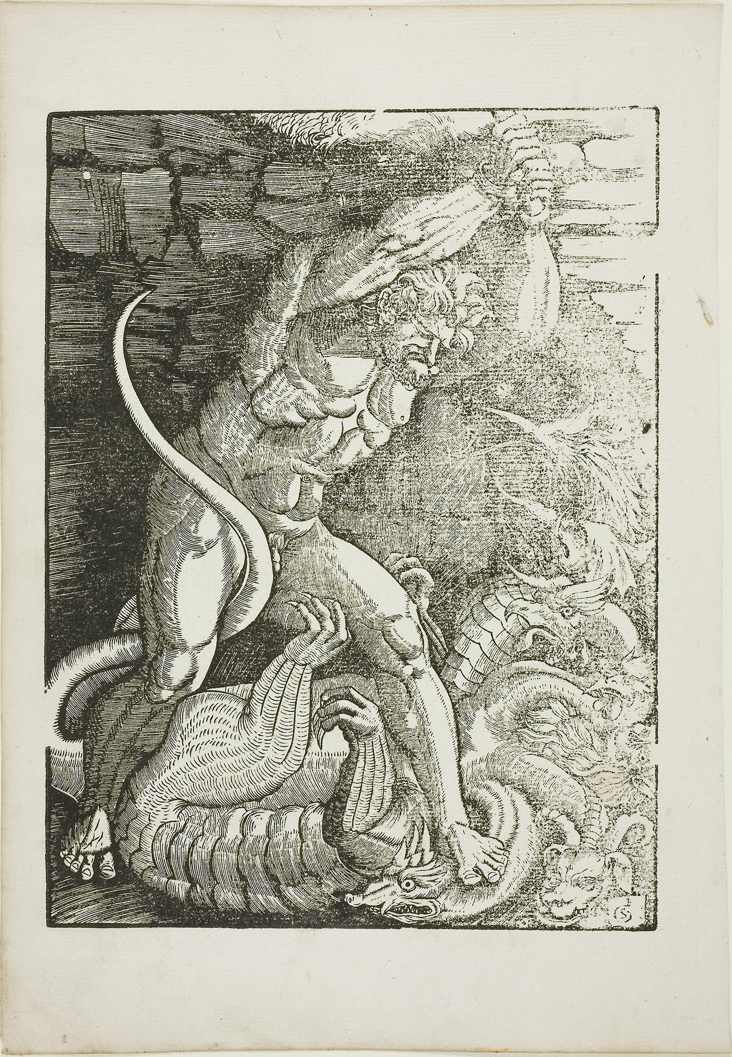 Hercules Killing the Lernean Hydra, from Scenes from the Life of Hercules - Gabriel Salmon, Poster Print Wall Art