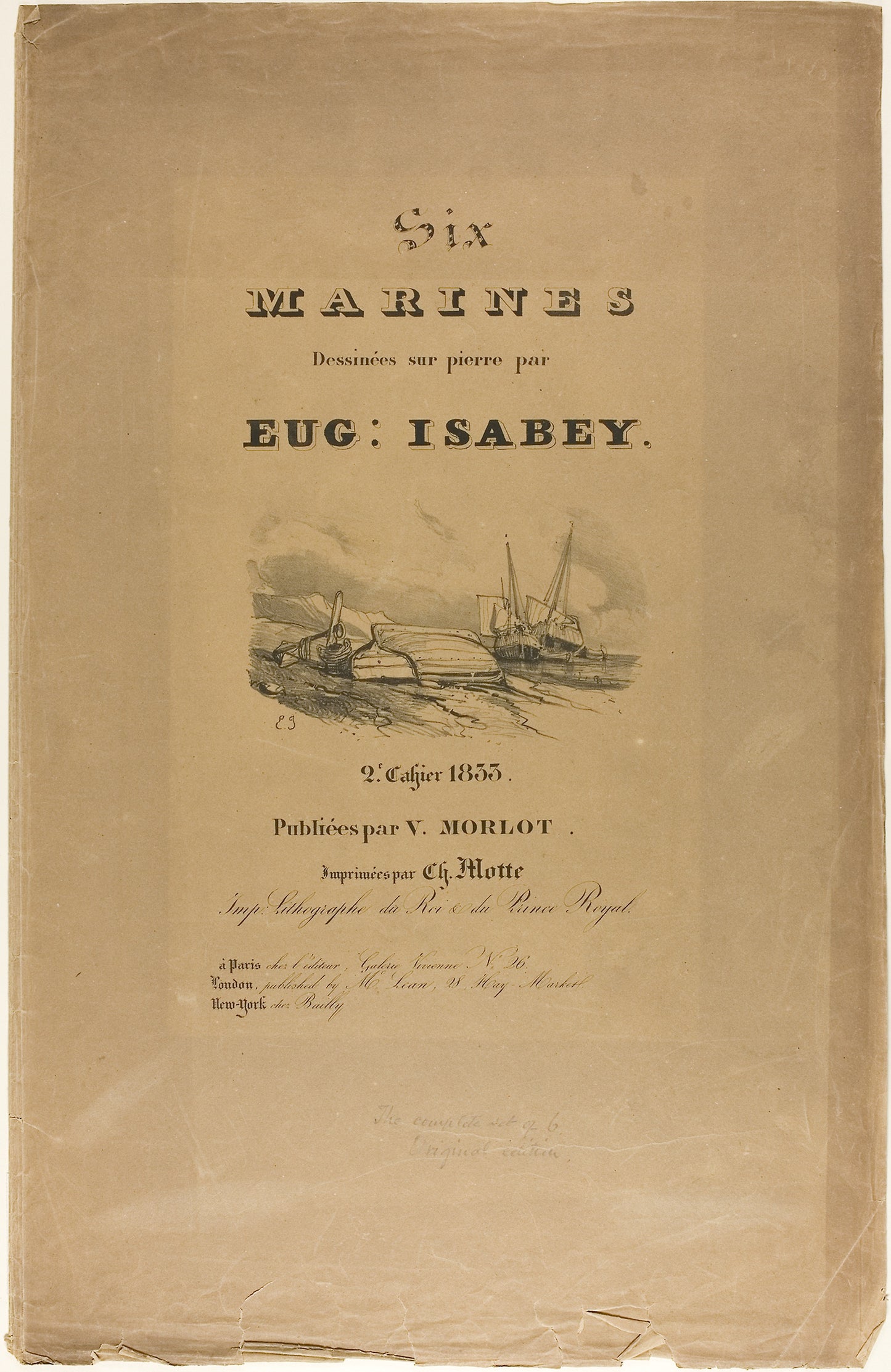Portfolio Cover, for Six Marines - Eugène Isabey (French, 1803-1886), Poster Print Wall Art