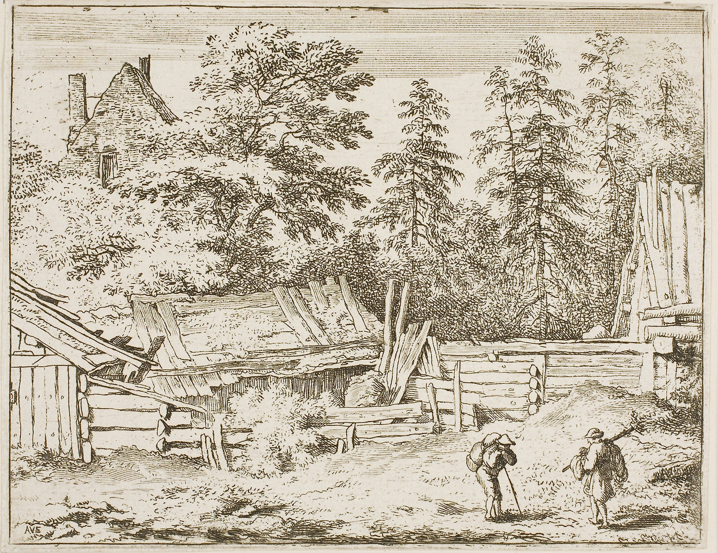 Huts - Allart van Everdingen, Poster Print Wall Art