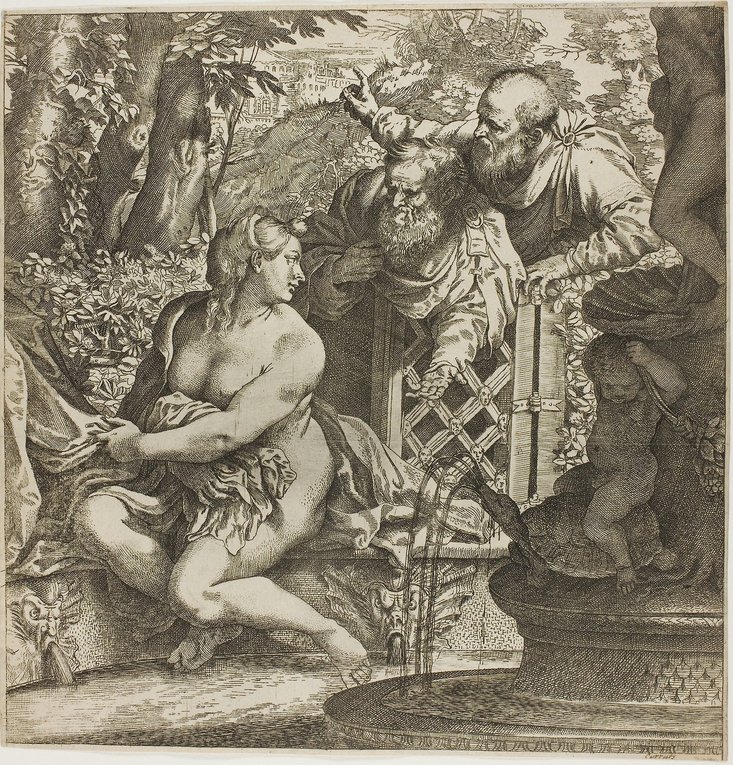 Susanna and the Elders - Annibale Carracci, Poster Print Wall Art