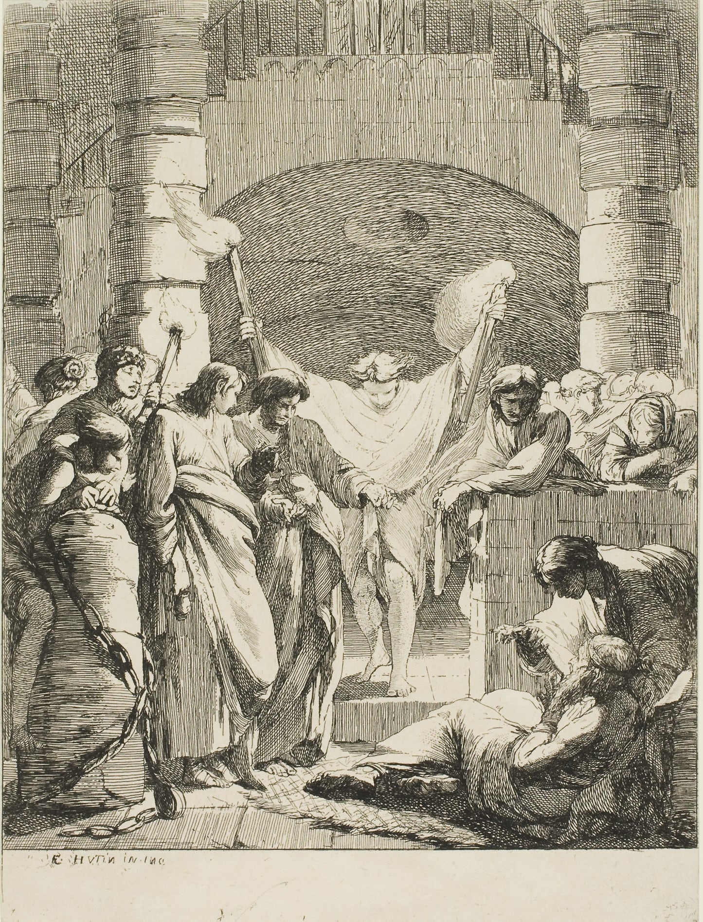 Visiting Prisoners, from The Seven Acts of Mercy - François Hutin , Poster Print Wall Art