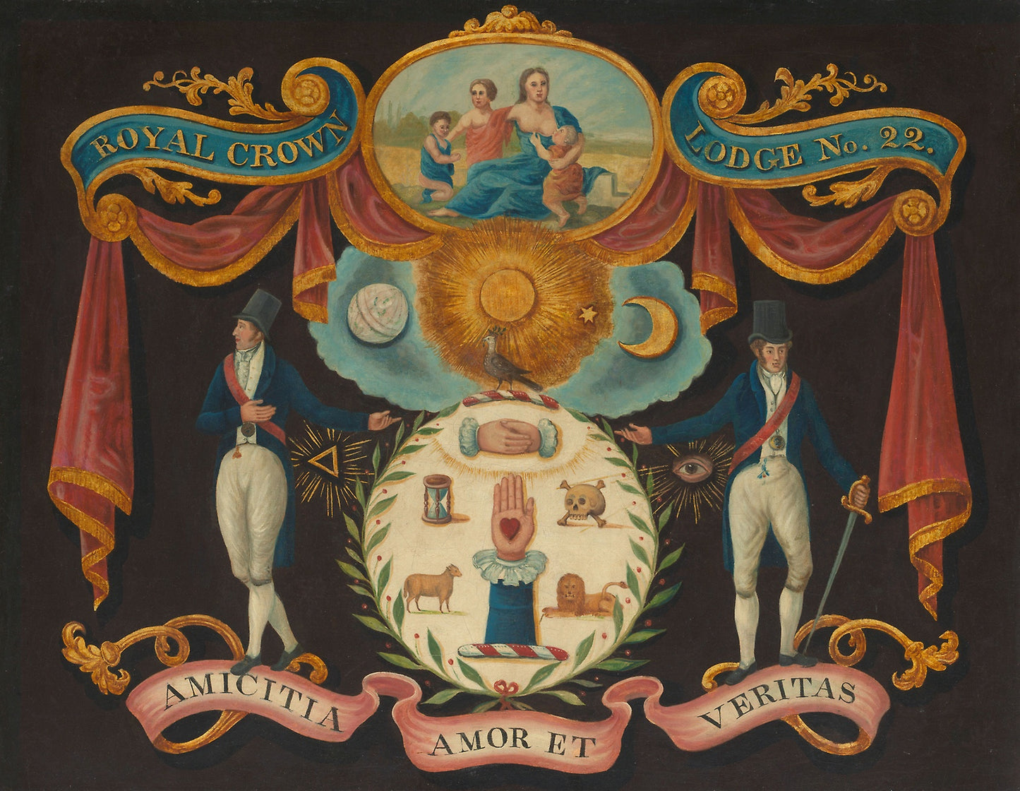 Emblems for Royal Crown Lodge No. 22 - Artist unknown, Poster Print Wall Art
