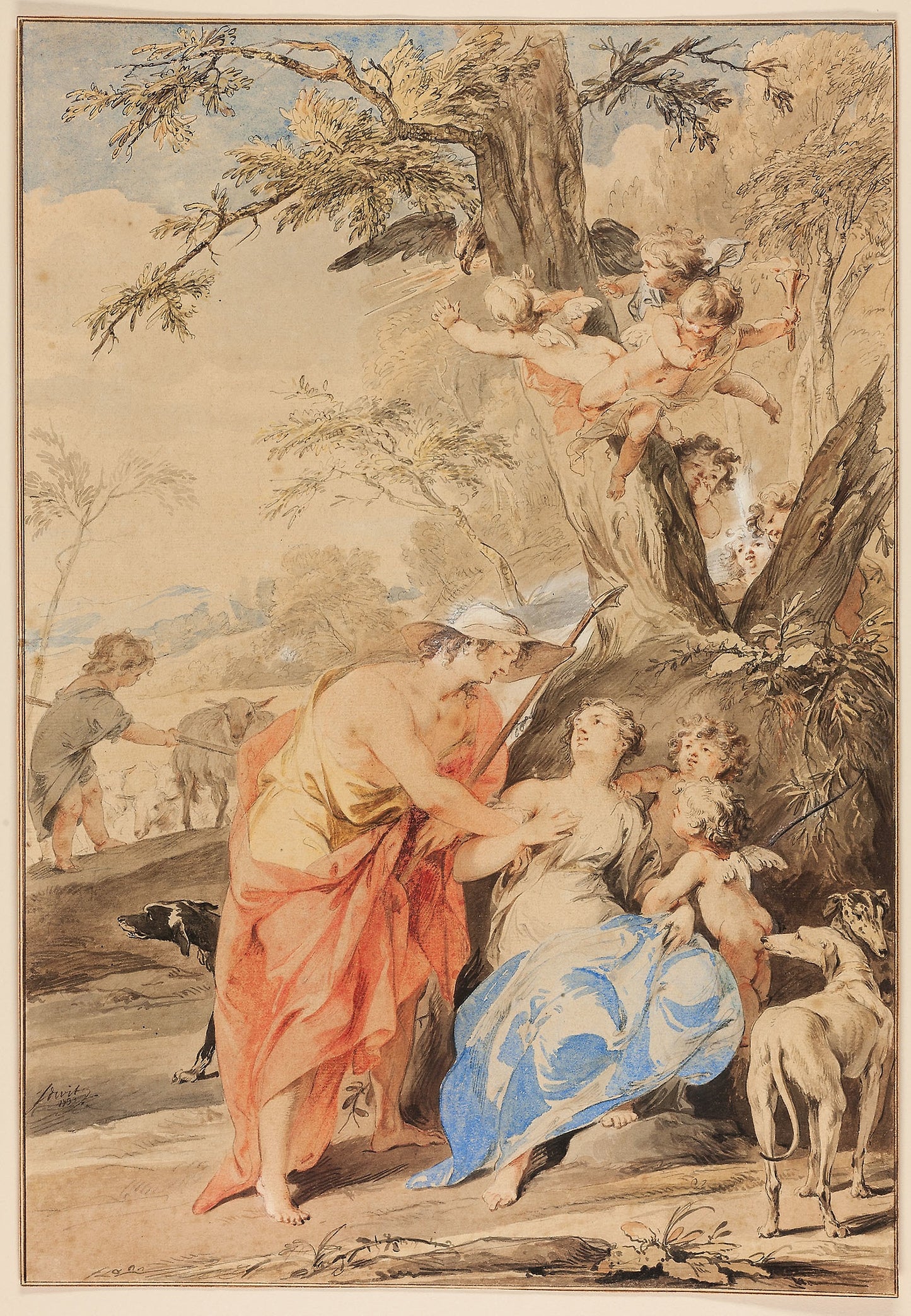 Jupiter and Mnemosyne - Jacob de Wit, Poster Print Wall Art