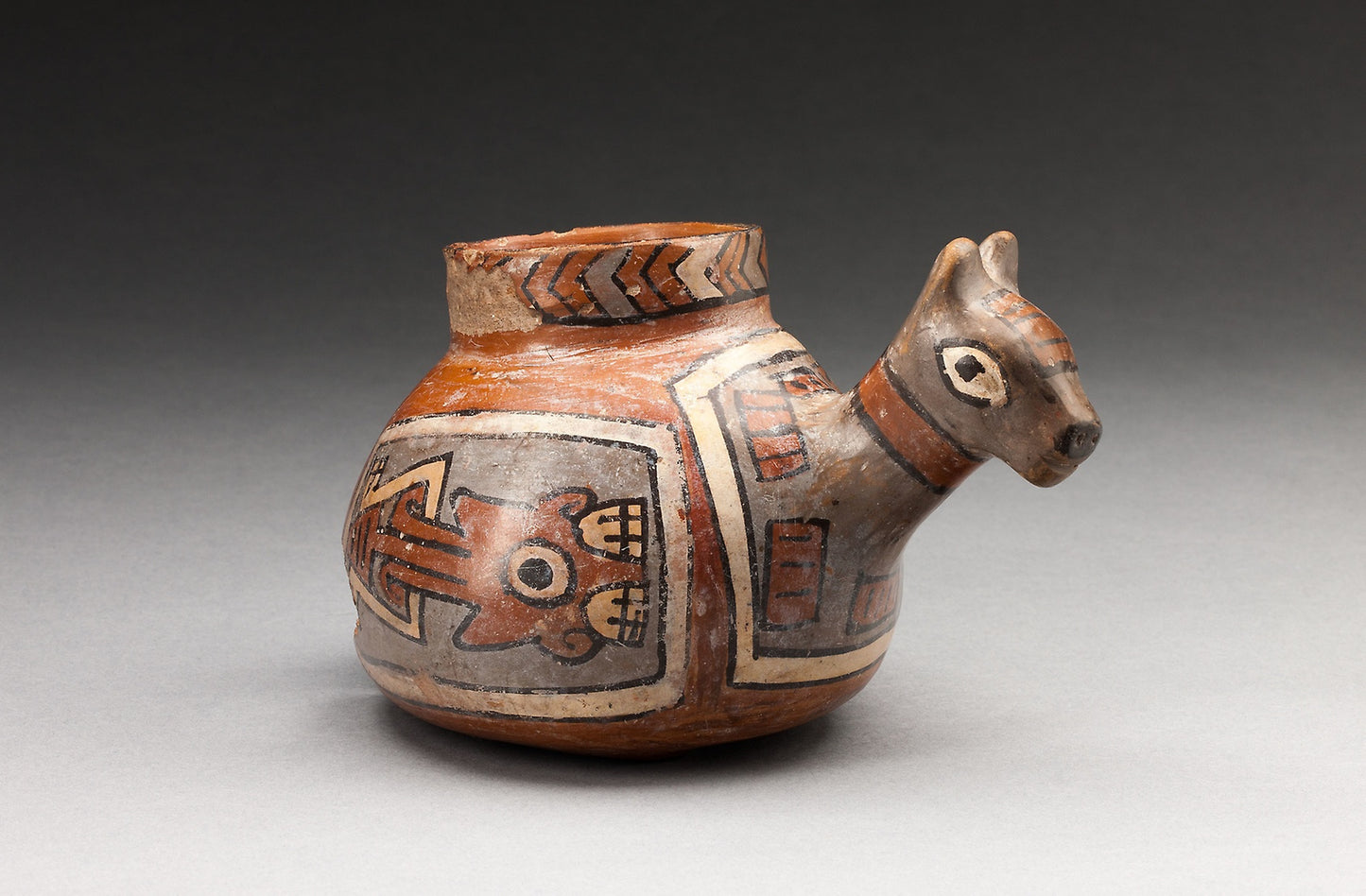 Bowl in the Form of a Llama with Geometric Motifs - Tiwanaku-Wari, Poster Print Wall Art