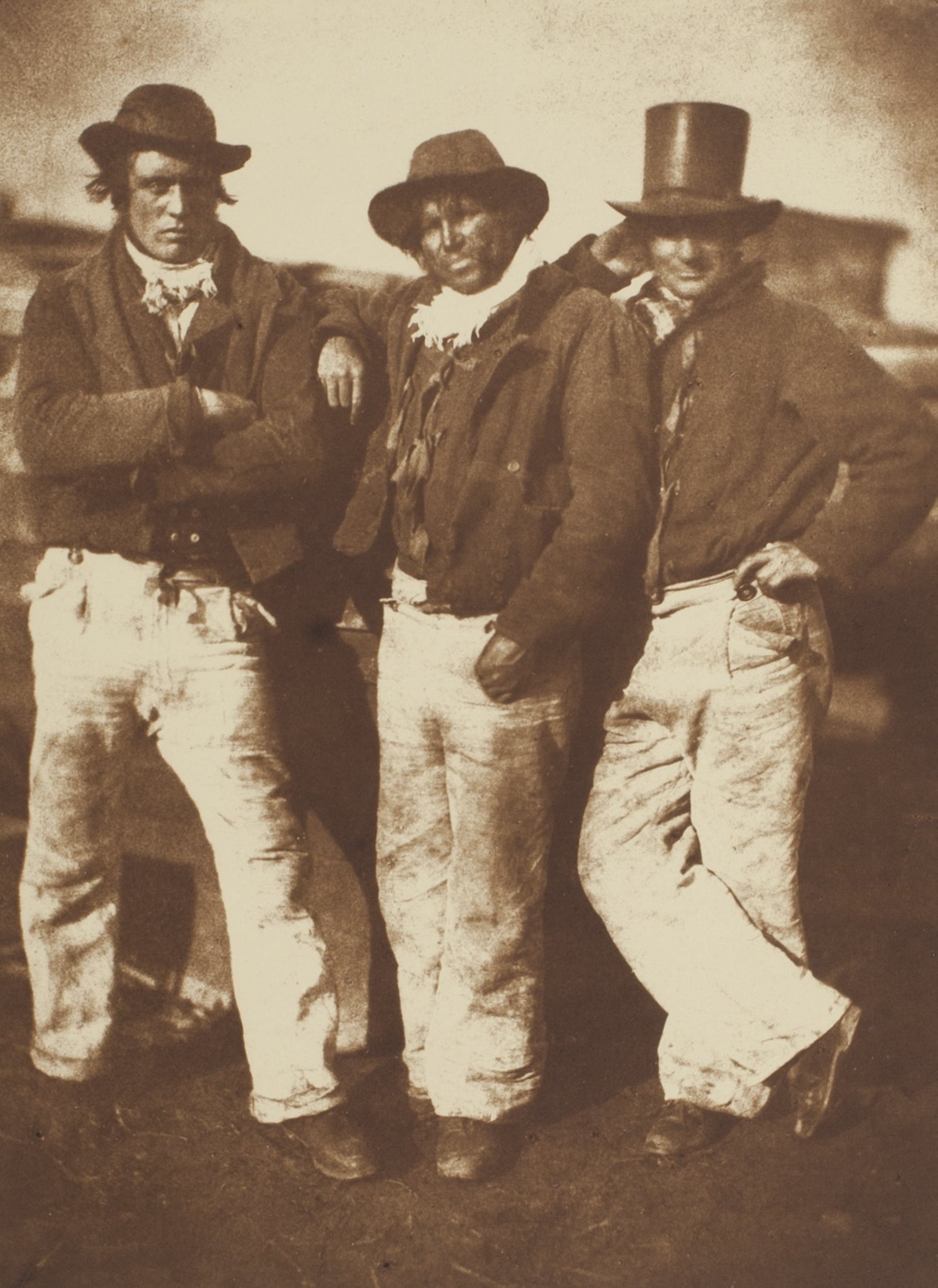 Alexander Rutherford, William Ramsay, and John Liston, Newhaven - David Octavius Hill (Scottish, 1802–1870) and, Poster Print Wall Art