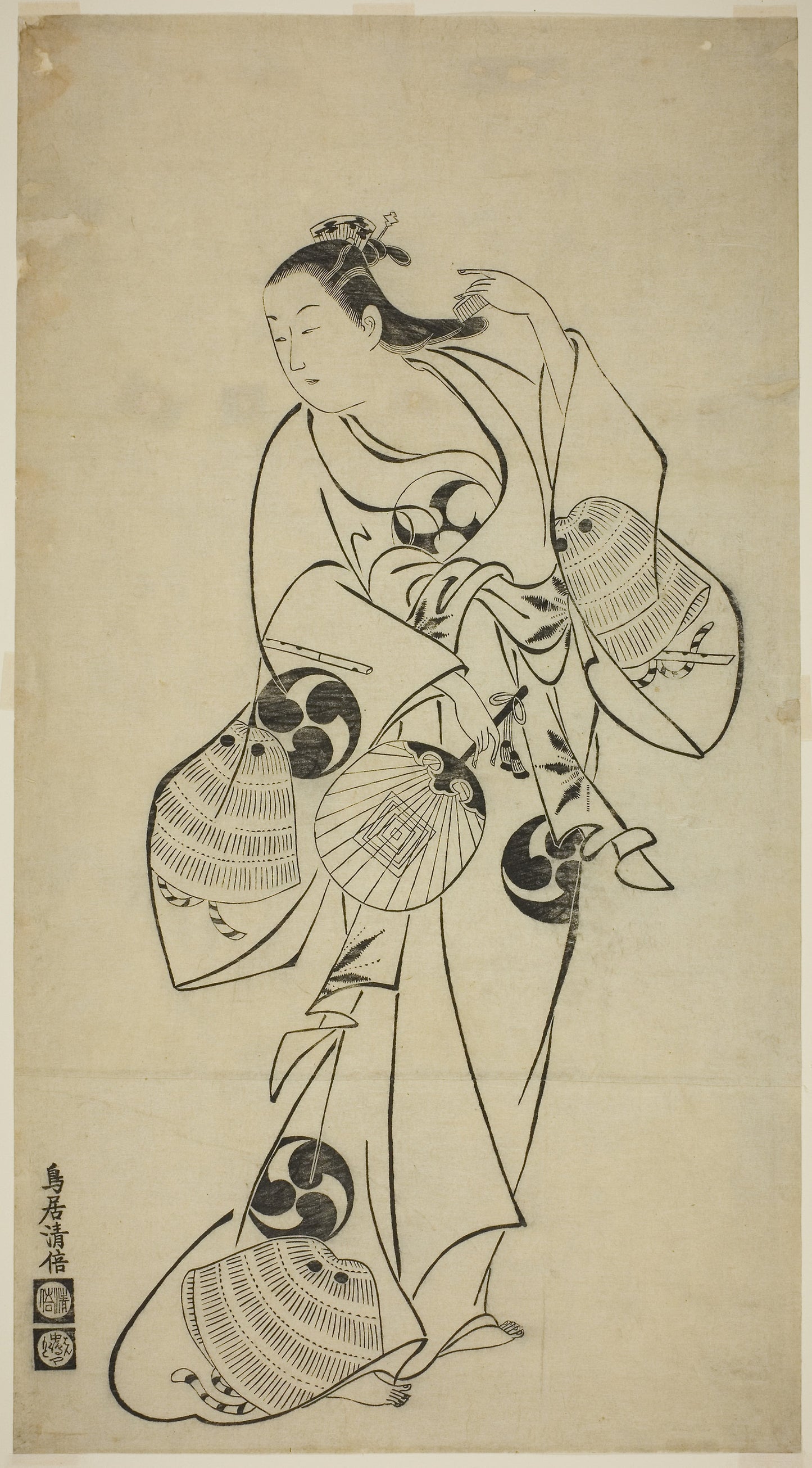 Actor as a Standing Beauty - Torii Kiyomasu I, Poster Print Wall Art