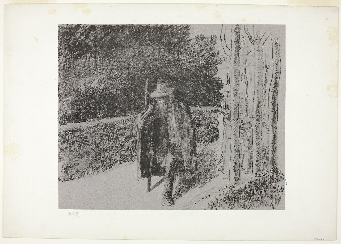 Beggar with Crutch - Camille Pissarro, Poster Print Wall Art