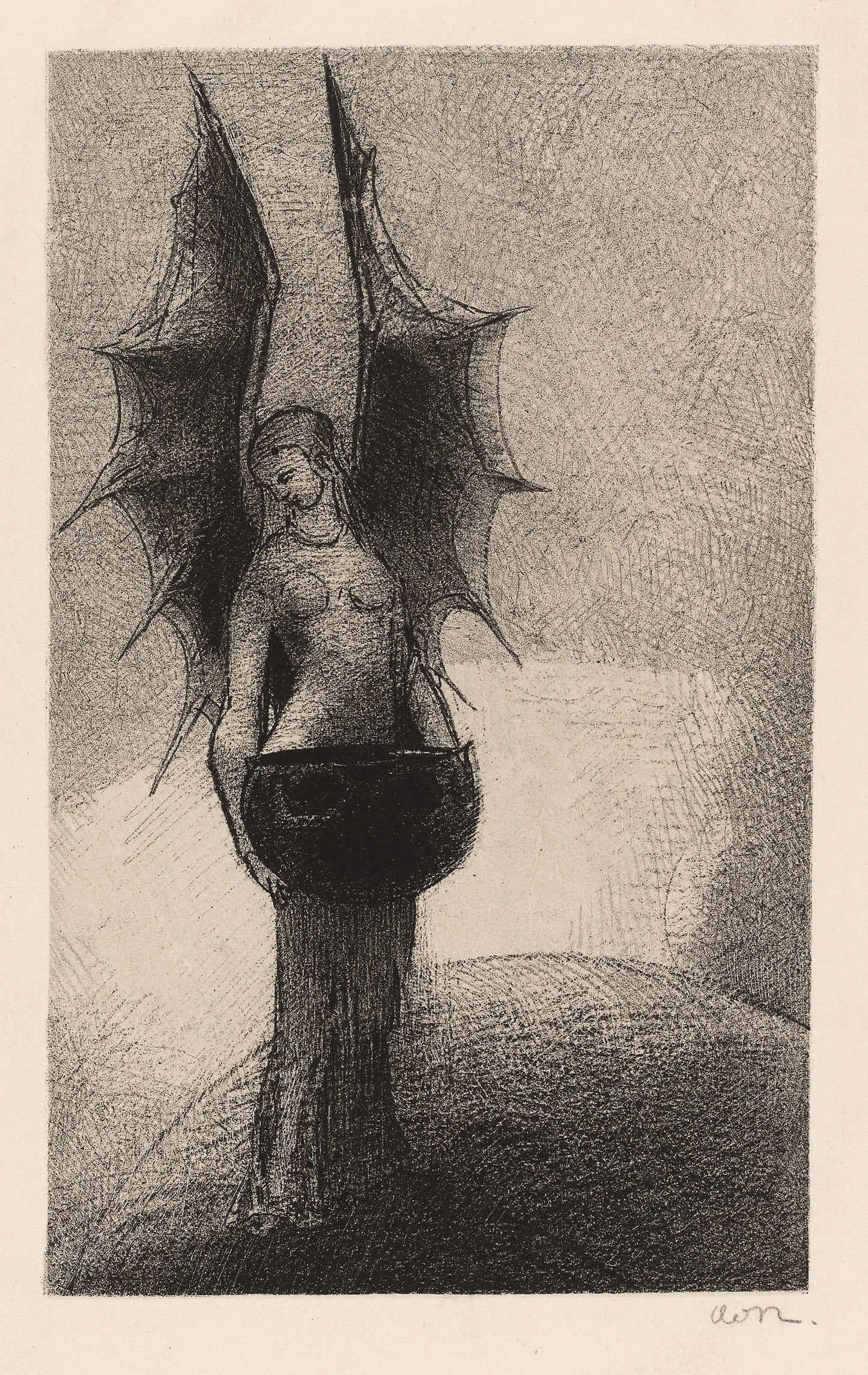 Frontispiece from Iwan Gilkin's Tenebres (Darkness) - Odilon Redon, Poster Print Wall Art