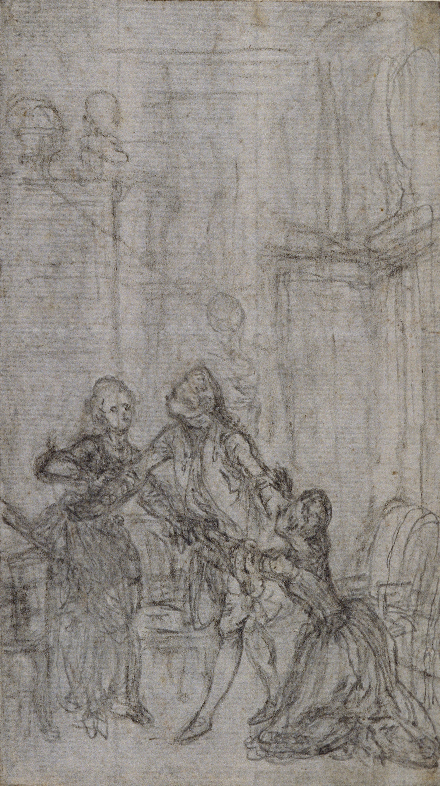 Study for Vignette-Frontispiece in Charles-Simon Favart's "L'Amitié à L'Epreuve" - Hubert François Gravelot, Poster Print Wall Art