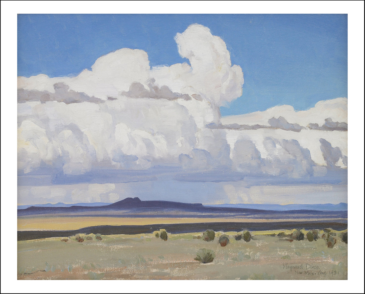 desert landscape by Maynard Dixon, Classic American Western Art, 16x12" (A3) Poster Print