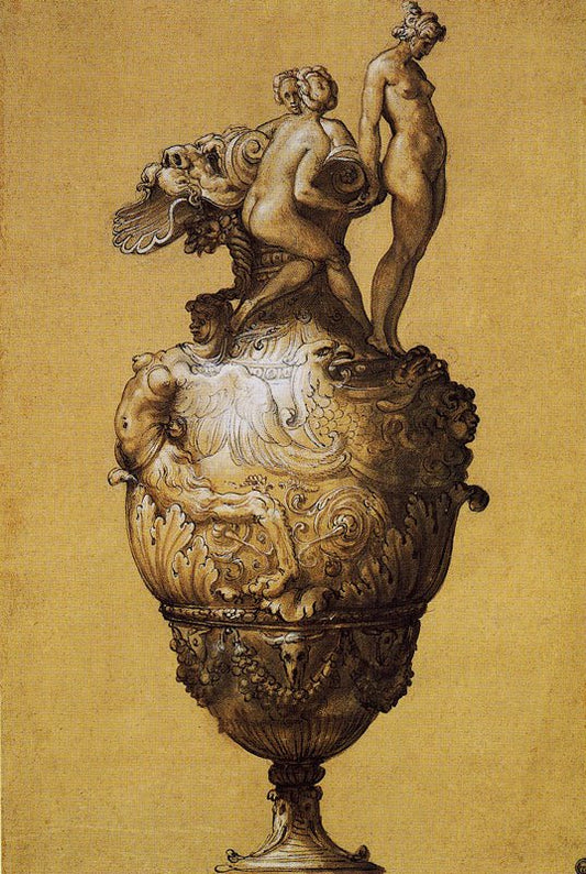 Design for a Ewer, vintage artwork by Francesco Salviati, A3 (16x12") Poster Print