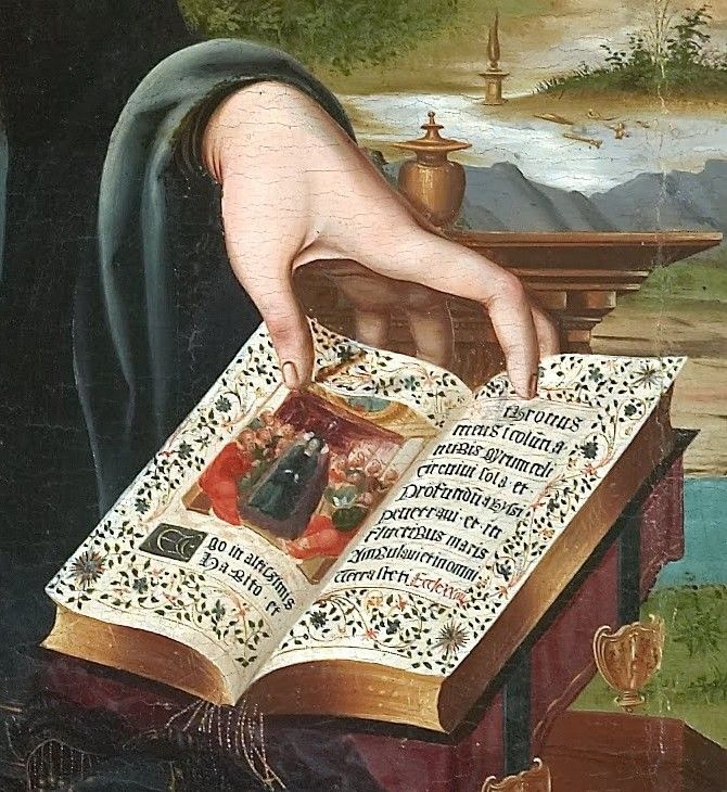 Detail from Virgin and Child with the Infant Saint John, Joan de Burgunya, vintage artwork by Joan de Burgunya, A3 (16x12") Poster Print