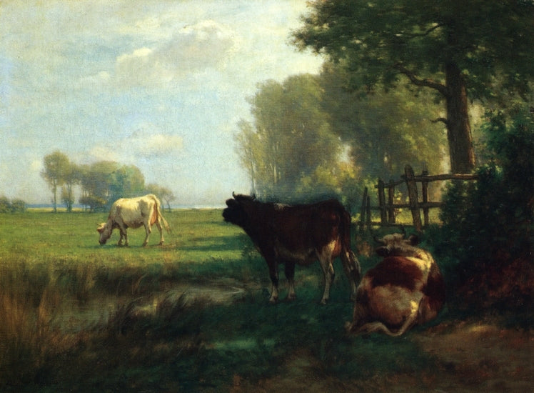 Morning at Baby lon, Long Island, vintage artwork by John Carleton Wiggins, 12x8" (A4) Poster