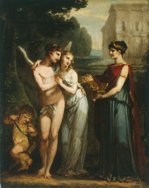 Innocence Choosing Between Love and Riches, vintage artwork by Pierre-Paul Prud'hon, 12x8" (A4) Poster