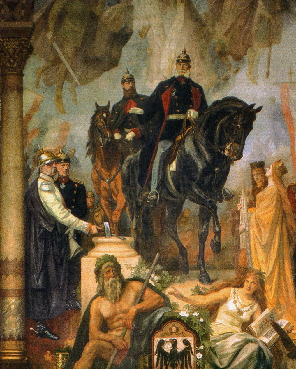 Apotheosis of the Empire (Detail), vintage artwork by Hermann Wislicenus, 12x8" (A4) Poster