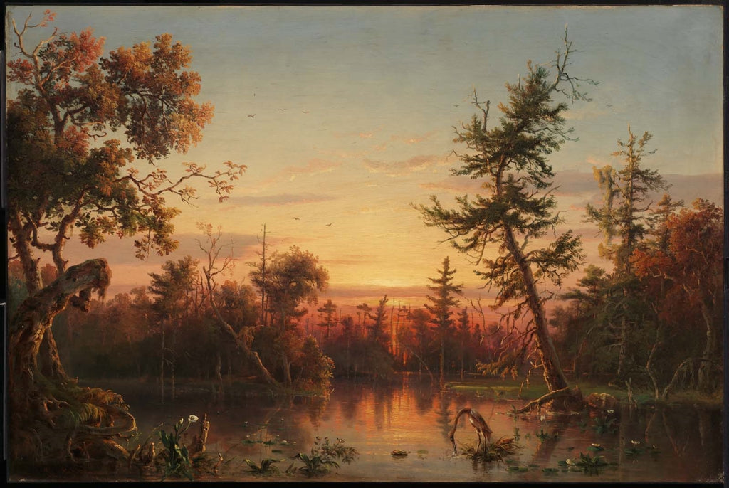 View, Dismal Swamp, North Carolina, vintage artwork by Regis François Gignoux, A3 (16x12") Poster Print