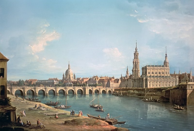 A View of Dresden, vintage artwork by Antonio Joli, 12x8" (A4) Poster