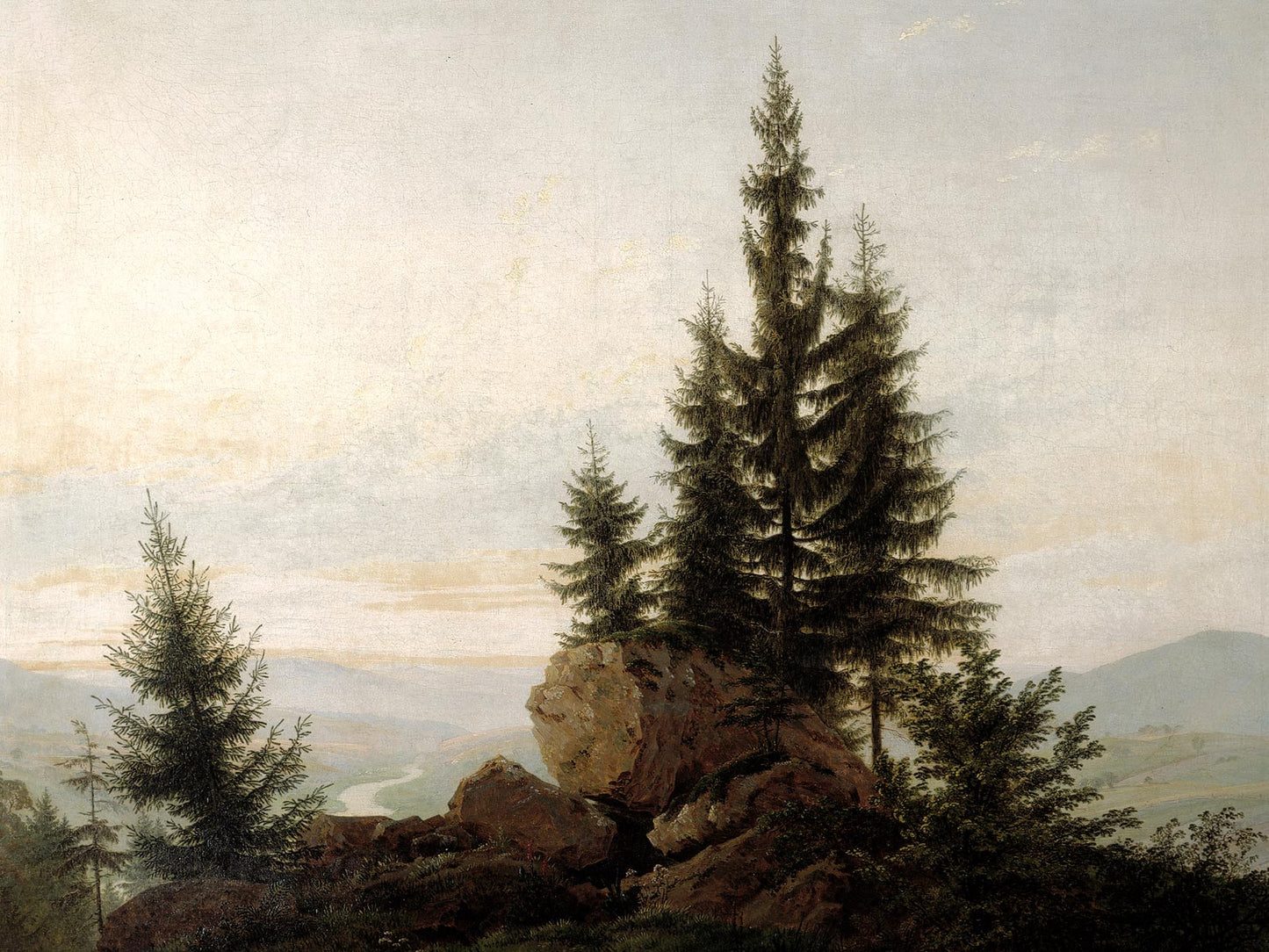 View of the Elbe Valley, vintage artwork by Caspar David Friedrich, 12x8" (A4) Poster