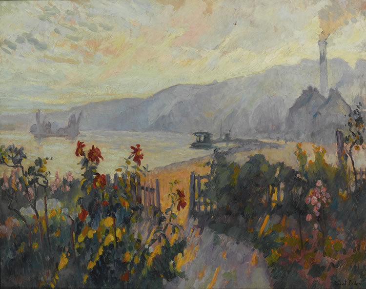 en on the edge of the Seine, Rouen by Robert Antoine Pinchon,16x12(A3) Poster