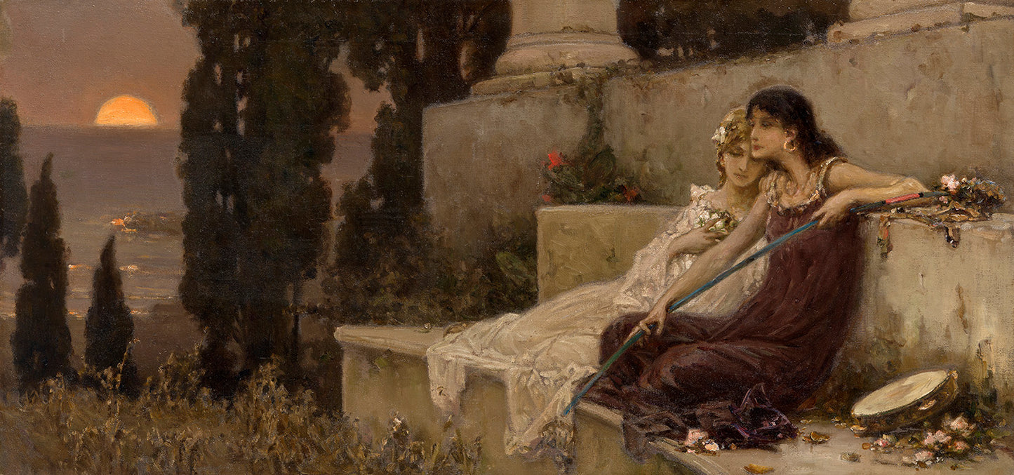 Evening Silence, vintage artwork by Wilhelm Kotarbinski, 12x8" (A4) Poster