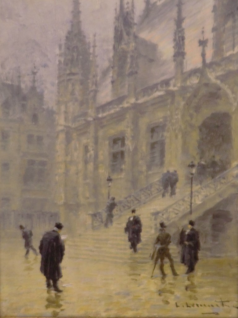 The Palais de Justice at Rouen, vintage artwork by Leon-Jules Lemaître, 12x8" (A4) Poster