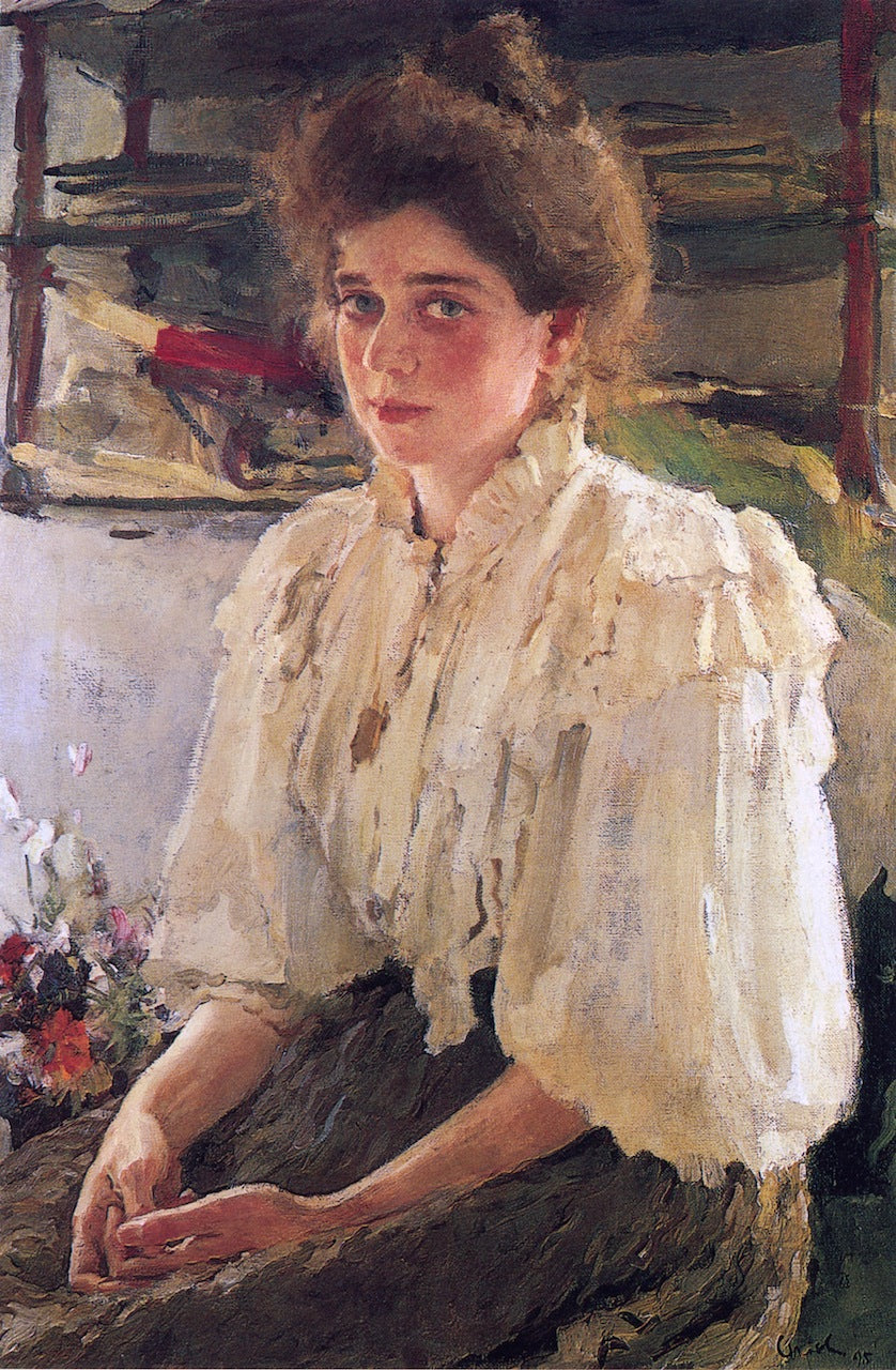 Mrs. Lowff, nee: Maria Yakovlevna Simonovitch (1864-1955), vintage artwork by Valentin Serov, 12x8" (A4) Poster