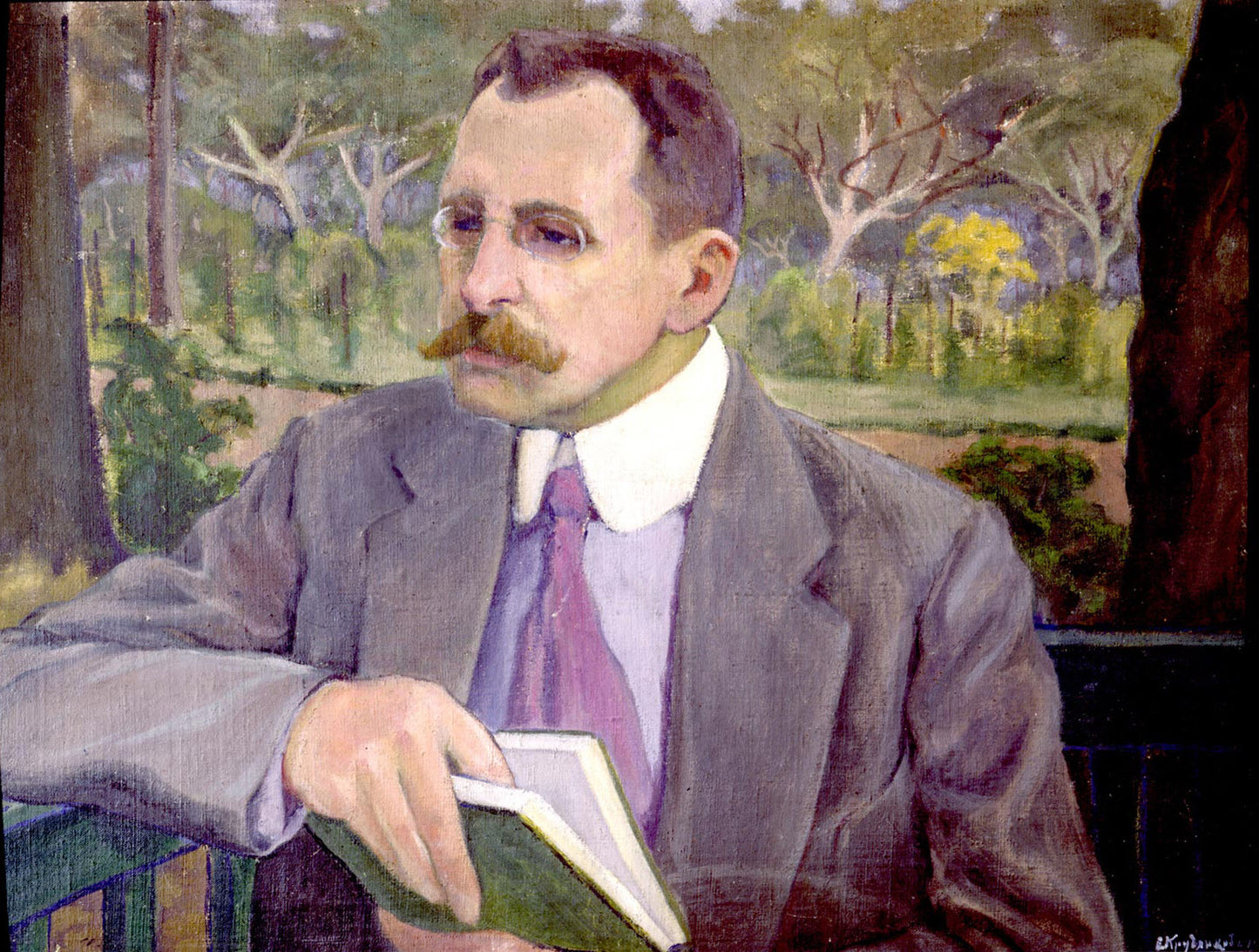 Portrait of N.S. Kruglikov, vintage artwork by Elizaveta Kruglikova, 12x8" (A4) Poster