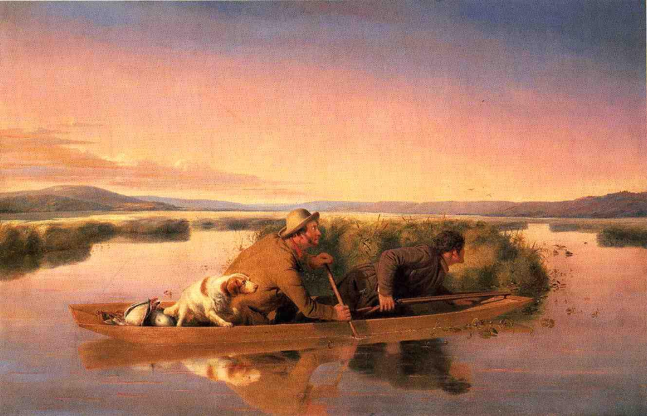 Duck Hunters on the Hoboken Marshes, vintage artwork by William Tylee Ranney, A3 (16x12") Poster Print