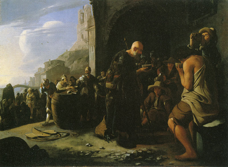 The Seven Acts of Mercy: Refreshing the Thirsty, vintage artwork by Michiel Sweerts, 12x8" (A4) Poster