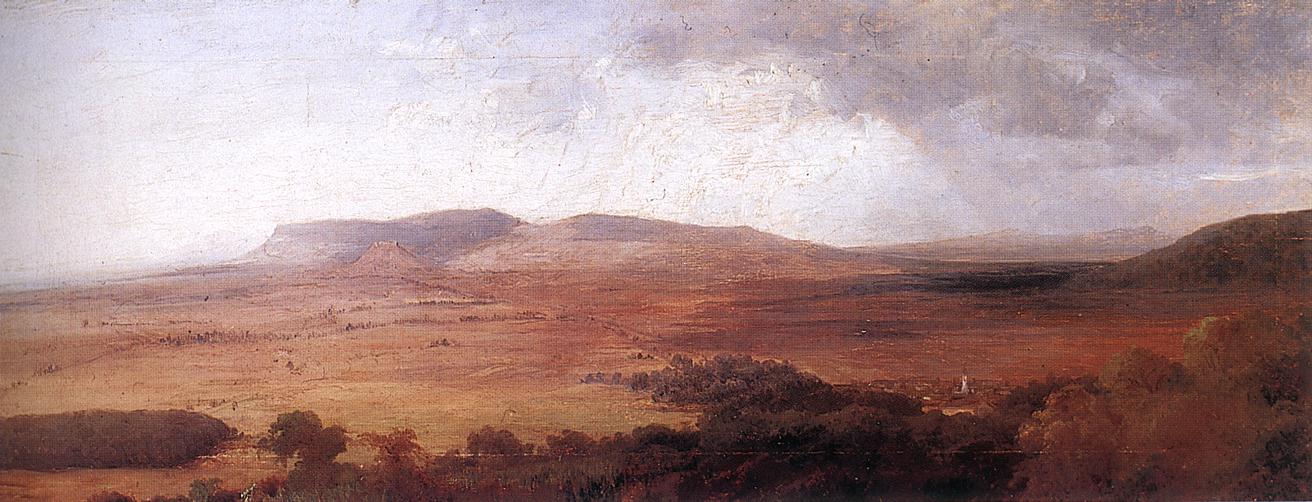 Badacsony, vintage artwork by Károly Telepy, 12x8" (A4) Poster