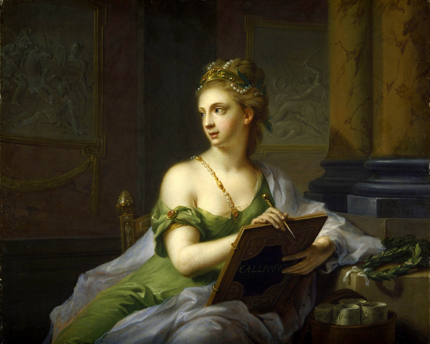 The Nine Muses - Calliope (Epic Poetry), vintage artwork by Johann Heinrich Tischbein the Elder, 12x8" (A4) Poster