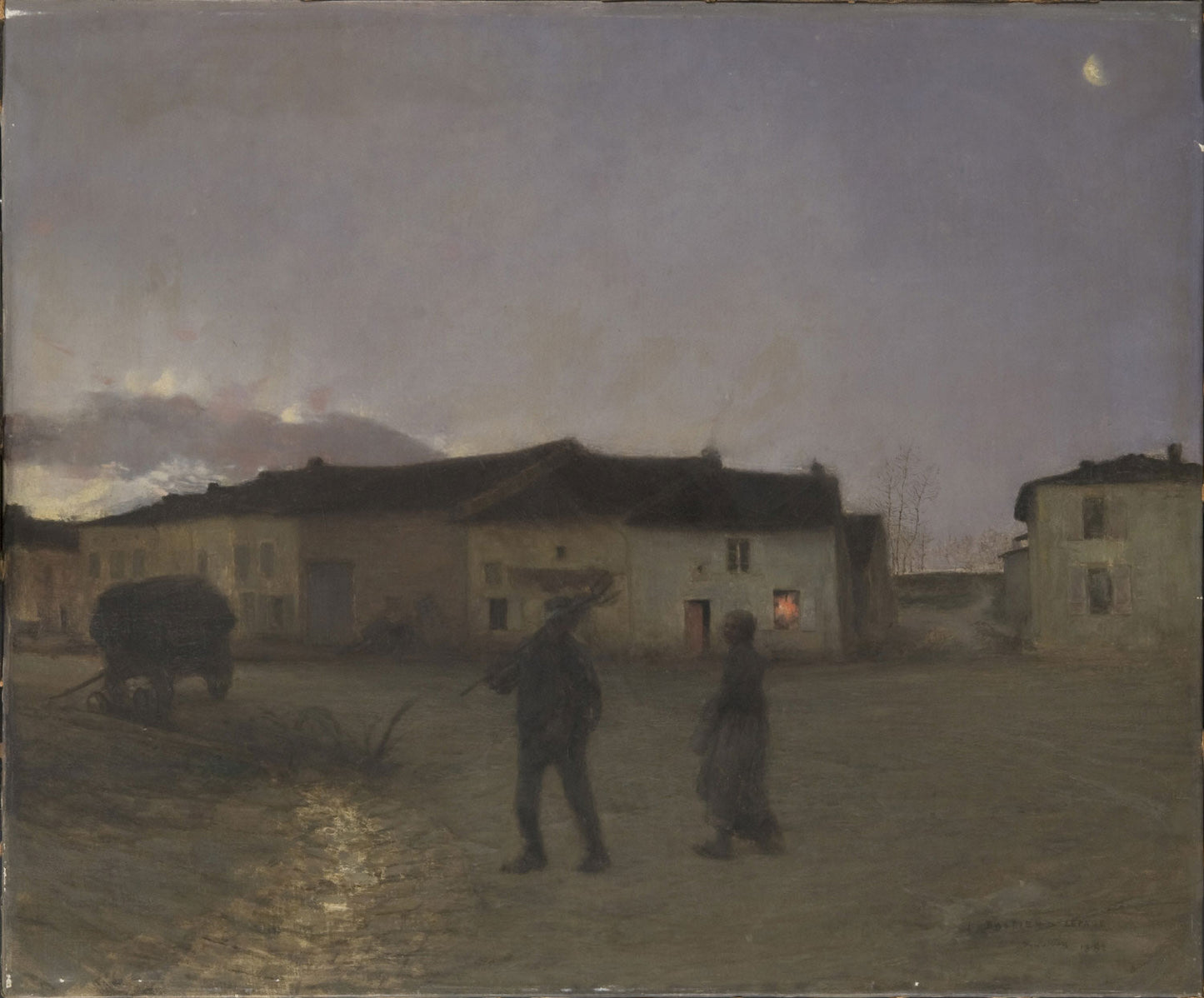 Evening at Damvillers, vintage artwork by Jules Bastien-Lepage, 12x8" (A4) Poster