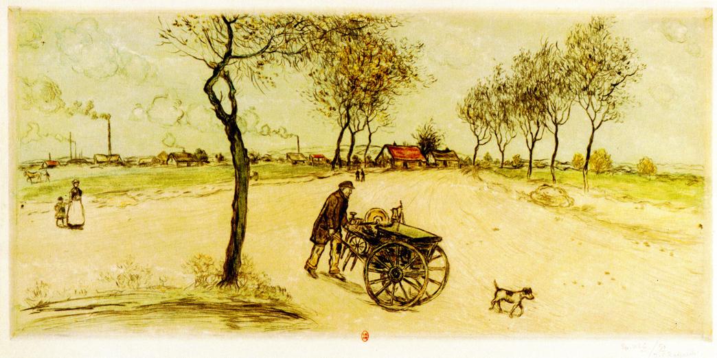 The Knife Sharpener by Jean-Franaois Raffaëlli,A3(16x12")Poster