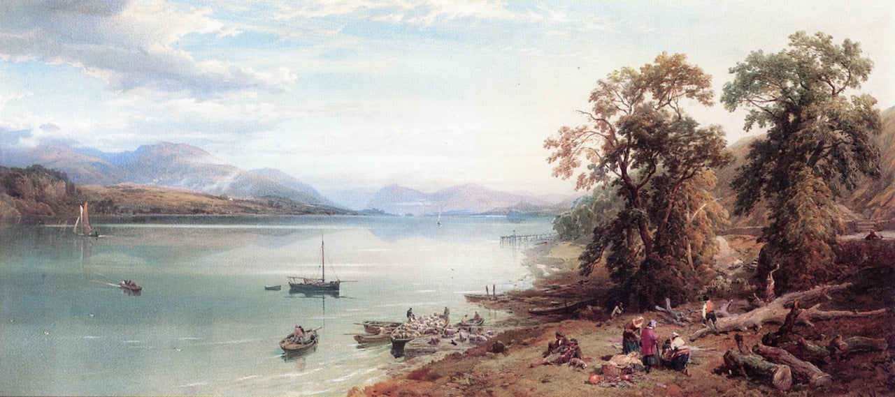 Loch Awe, from Port Sonachan, vintage artwork by Thomas Miles Richardson, Jr., A3 (16x12") Poster Print