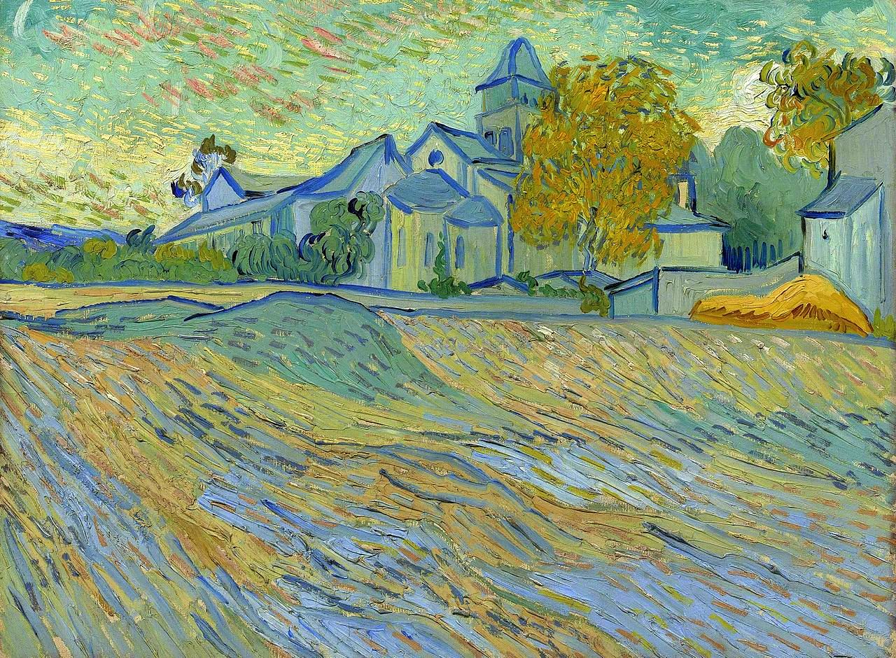 The Church of Saint-Paul-de-Mausole by Vincent van Gogh,A3(16x12")Poster