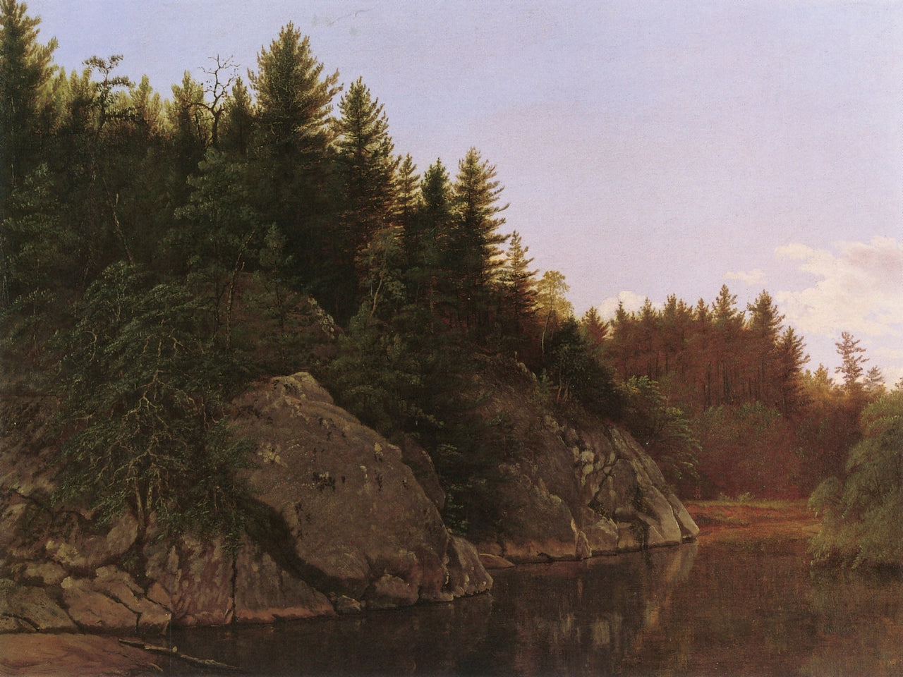 Saxtons River, vintage artwork by Charles Louis Heyde, 12x8" (A4) Poster