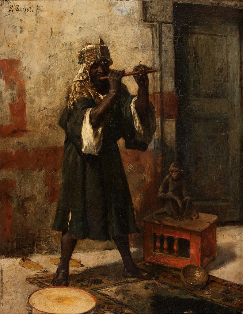 The Snake Charmer, vintage artwork by Rudolf Ernst, 12x8" (A4) Poster