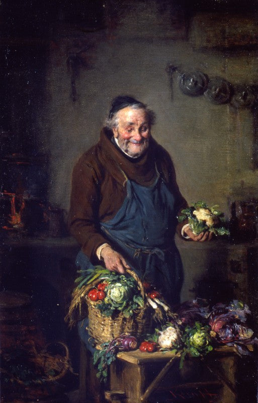 Monk at the Kitchen, vintage artwork by Hermann Kern, 12x8" (A4) Poster
