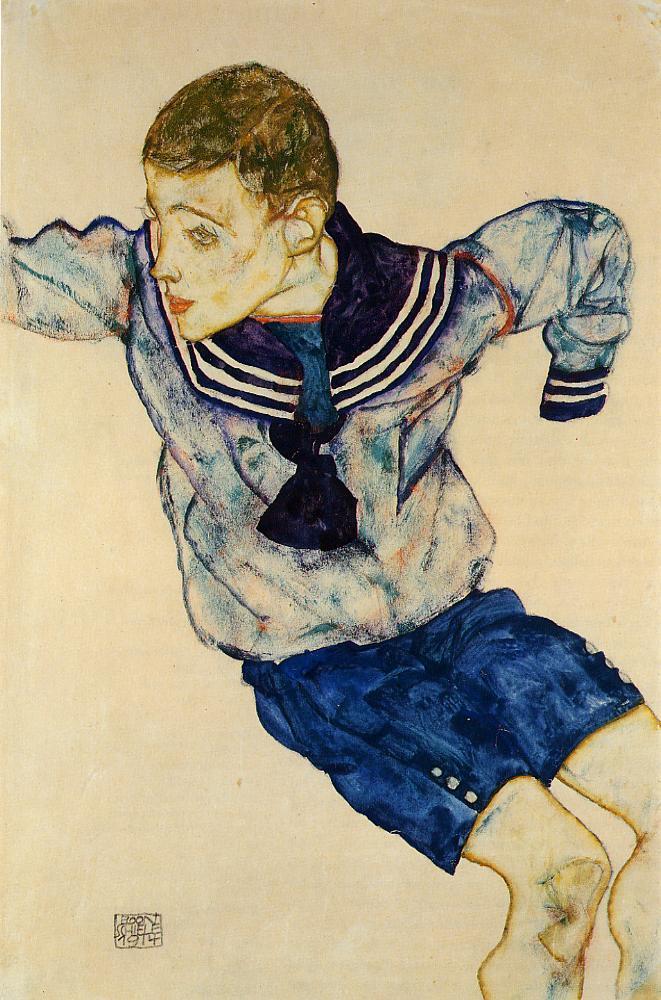 Boy in a Sailor Suit by Egon Schiele,16x12(A3) Poster