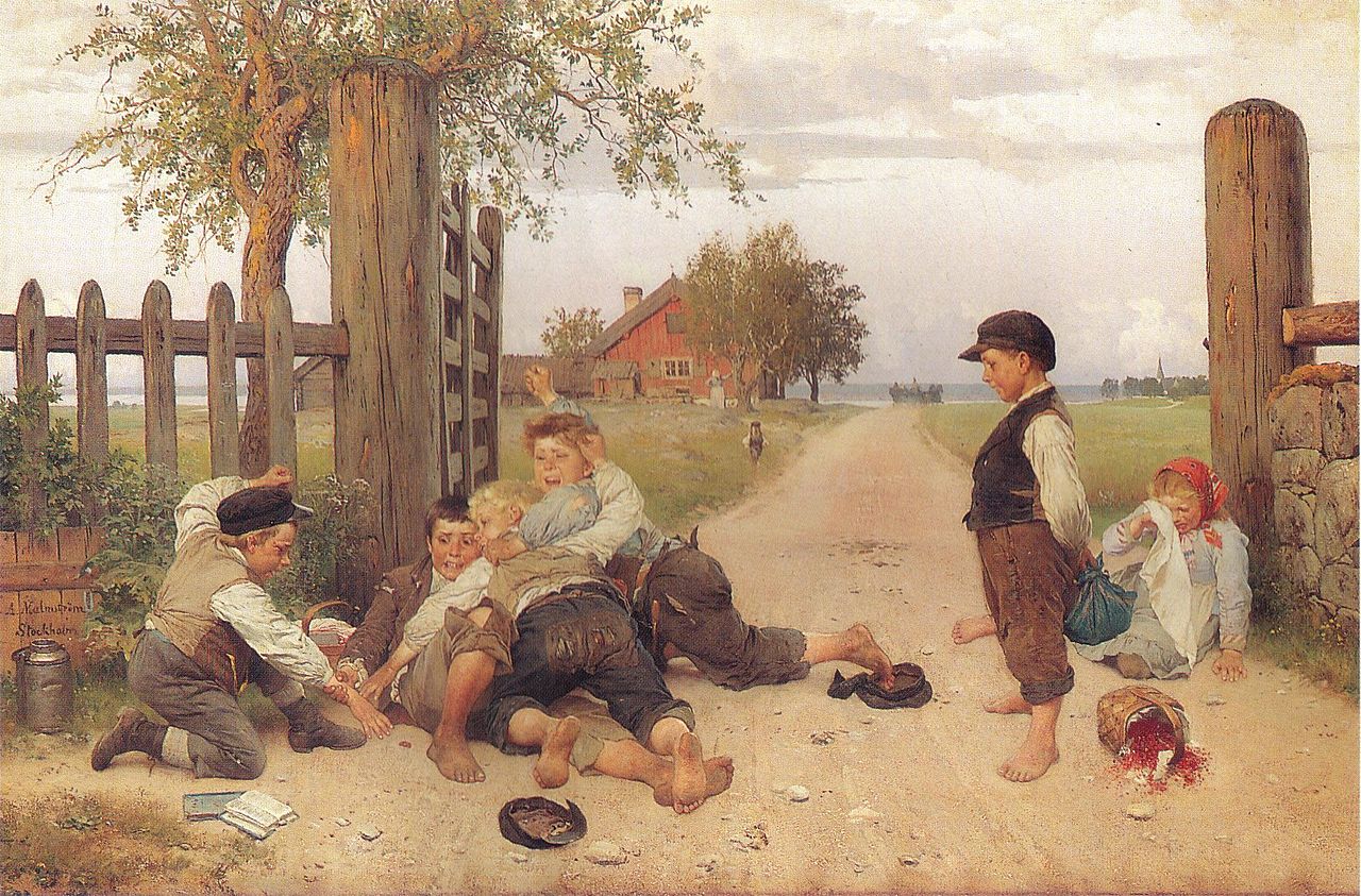 Grindslanten, vintage artwork by August Malmstrom, 12x8" (A4) Poster