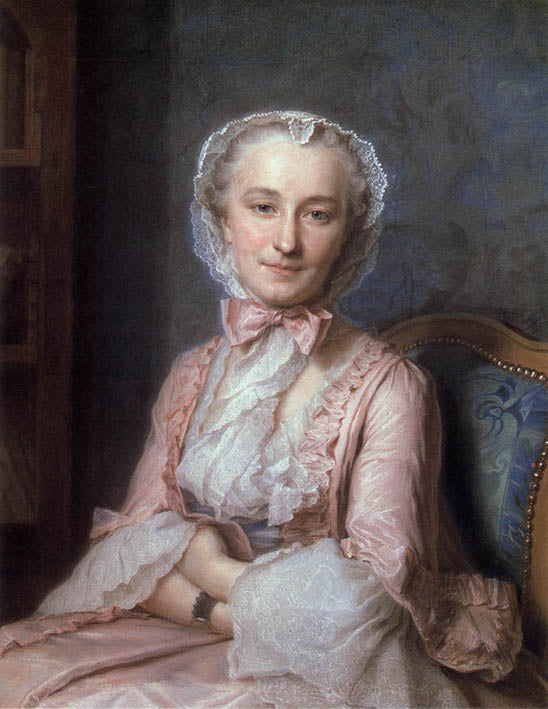 Portrait of Mademoiselle Salle, vintage artwork by Maurice Quentin de La Tour, 12x8" (A4) Poster