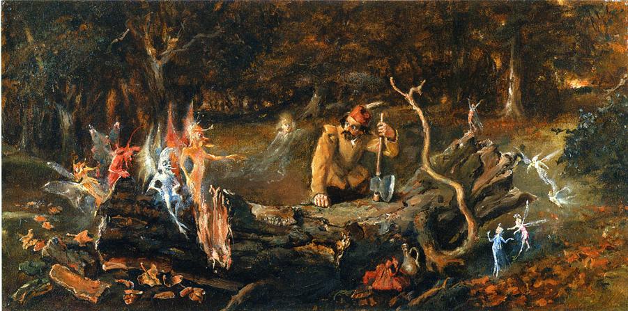 The Woodcutter's Misfortune, vintage artwork by John Anster Christian Fitzgerald, A3 (16x12") Poster Print