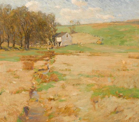 Cottage by the Woods, vintage artwork by William Langson Lathrop, 12x8" (A4) Poster