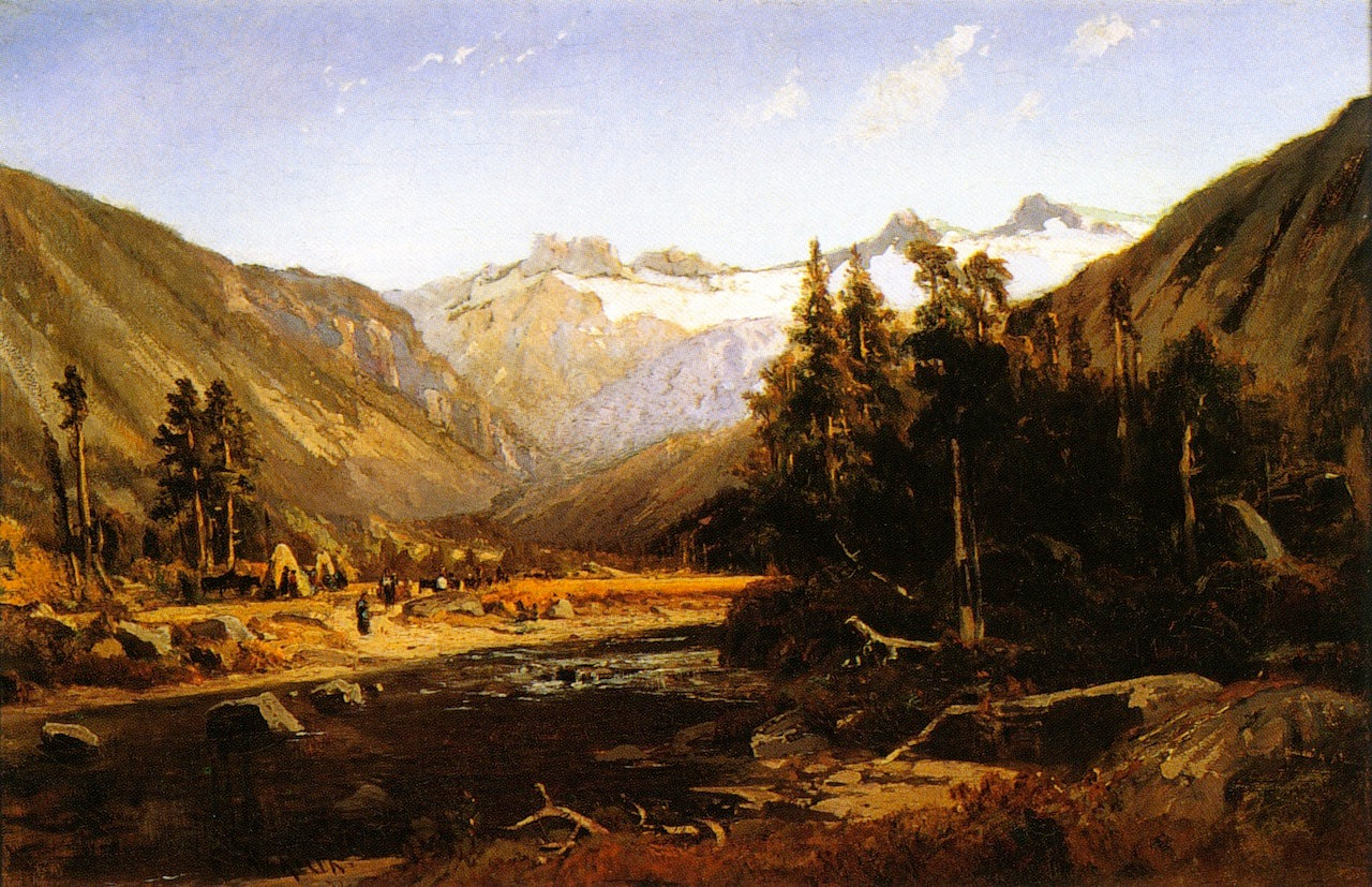 Mount Lyell, California Sierra, vintage artwork by William Keith, 12x8" (A4) Poster