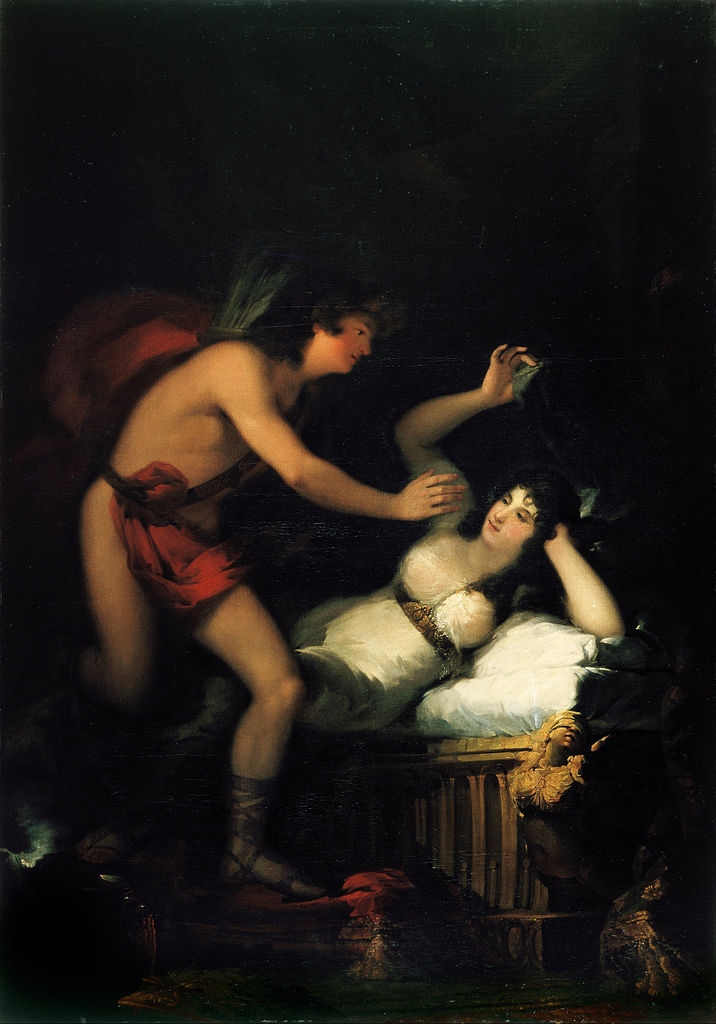 Allegory of Love, Cupid and Psyche, vintage artwork by Francisco de Goya y Lucientes, 12x8" (A4) Poster